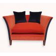 Orange and Black Velvet Love Seat
